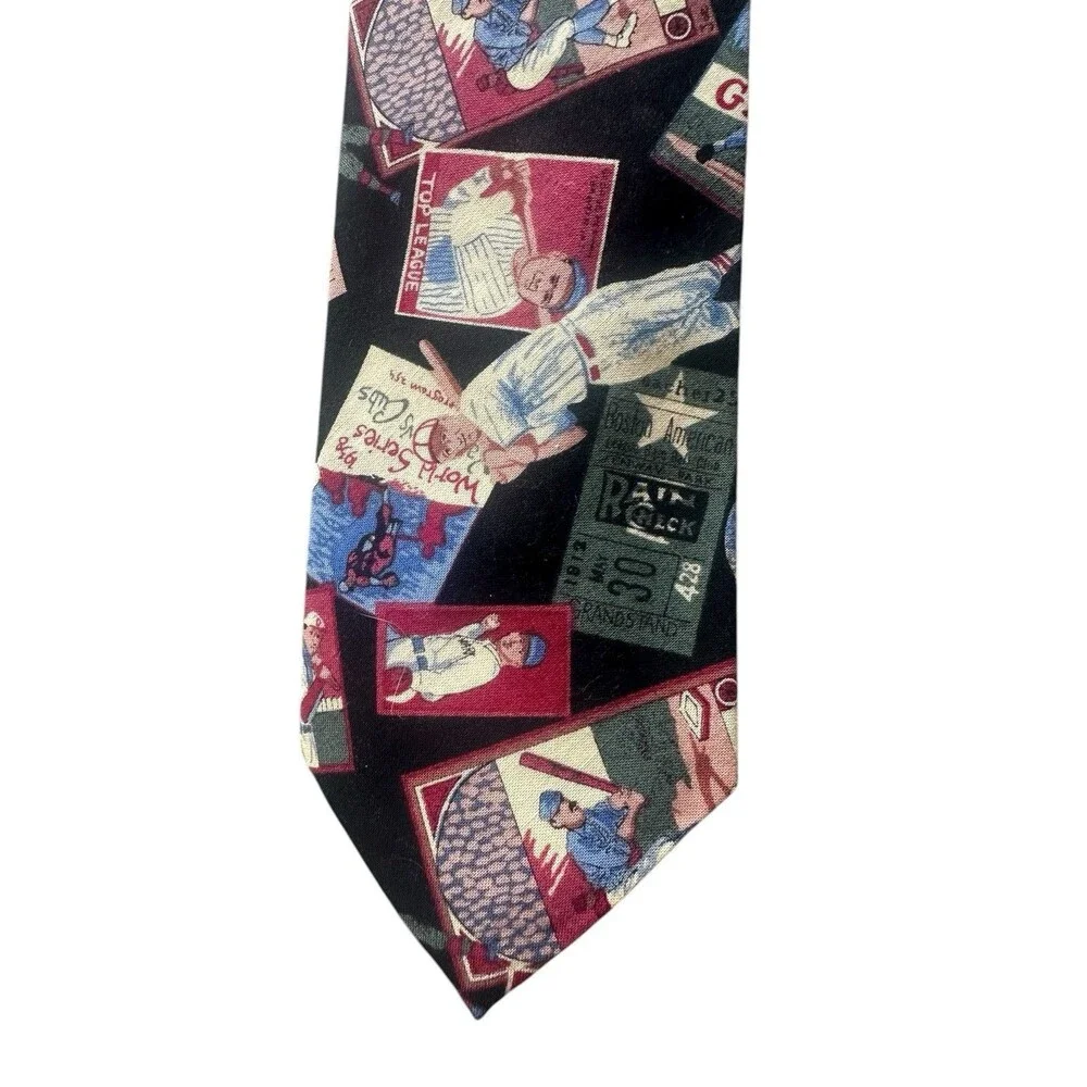 Vintage Tango by Max Raab Baseball Theme Tie 100% Cotton Made in USA